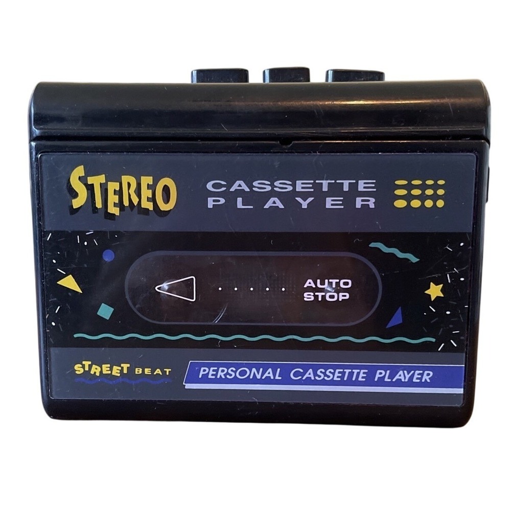 1990's Street Beat Purple Black Stereo Personal Cassette Player Model 894 WORKS
